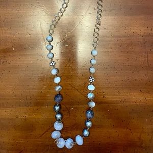 Long gray bead necklace